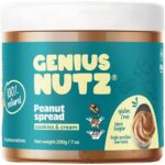 GENIUS NUTZ - Peanut Spread Cookies & Cream - The Perfect Healthy Peanut Butter Snack with Crunchy Cookie Pieces and Cream, 100% Natural, Sugar-Free and Gluten-Free, Low Carb High Protein, 200g Pack