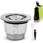i Cafilas Stainless Steel Reusable Capsule Refillable Crema Coffee Capsule Pod With Reusbale Lid Compatible for Nespresso Machines