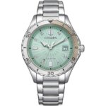 Citizen Women's Eco-Drive Crystal Weekender Sport Casual, Silver-Tone Stainless Steel Bracelet Watch, Light Blue Dial (Model: FE6170-88L)