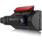 1440P DVR Araç içi Kamera Ön ve İç Çift Kamera Araba Araç Kamerası 3,5 İnç IPS Ekran Sürüş Kaydedici Gece Görüşlü 170° Geniş An e G-Sensor Park Monitörü Döngü Kayıt Siyah