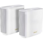 ASUS ZenWiFi Whole-Home Tri-band Mesh WiFi 6E System (ET9 2PK), Coverage up to 5,500 sq.ft, 7800Mbps, new 6GHz band, AiMesh, Lifetime Free Internet Security, Parental Control, EasySetup, Instant Guard