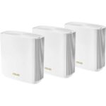 ASUS ZenWiFi Whole-Home Tri-band Mesh WiFi 6E System (ET9 3PK), Coverage up to 7,800 sq.ft, 7800Mbps, new 6GHz band, AiMesh, Lifetime Free Internet Security, Parental Control, EasySetup, Instant Guard