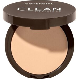 Covergirl Clean Invisible Pressed Powder, Lightweight, Breathable, Vegan Formula, Classic Ivory 110, 0.38oz