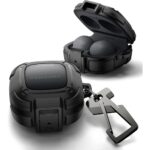 Dexnor Rugged Bumper Case for Samsung Galaxy Buds FE (2023)/Buds 2 Pro (2022)/Buds 2 (2021)/Buds Pro (2021)/Buds Live (2020) Cases with Secure Lock, Shockproof Cover with Carabiner