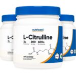 Nutricost Pure L-Citrulline (Base) Powder (600 Grams) (3 Bottles)