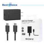 Original Sony Official 30W Fast Charge Adapter with Dual Type-C Cable (XQZ-UC1)