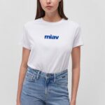 Miav Baskılı Beyaz Tişört Regular Fit / Normal Kesim 1610622-620