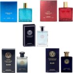 Lion Versatile Cologne for Men (3.4oz/100ml x 5pcs), Impression of Eros, Red Flame, Dylan Blue, Pour Homme & Oud Noir, Edt, (Pack of 5)