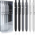 Gel Pens,6 Pcs 0.5mm Fine Point Black Ink Pens With Smooth Writing,Quick Dry Pens For Journaling,Nurse Aesthetic Pens,Office School Supplies for Men Women Student(Black Gray White)