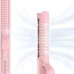 Airflow Styler Curling Iron, Hair Straightener and Curler 2 in 1 with 360°Cooling Vents Dual Voltage Adjustable Temp, Rose Pink