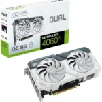 ASUS Dual NVIDIA GeForce RTX 4060 Ti OC Edition / White - Gaming Graphics Card (8GB GDDR6X, PCIe 4.0, DLSS 3, HDMI 2.1, Display Port 1.4a, Axial Fans, 0dB Technology)