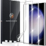 LK 3 Pack for Samsung Galaxy S23 ultra Screen Protector [Not Glass] [Support Fingerprint Unlock] Bubble Free, Touch Sensitive, 3D Curved Max Coverage Screen Protector for Samsung Galaxy S23 Ultra