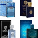 Versace Cologne for Men Set of 4 Mini Eros, Pour Homme, Dylan Blue, Eau Fraiche Perfume for Men Fragrance Sampler Set - Designer Mens Cologne Samples (4 Count, 0.17 oz)