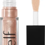 e.l.f. Glow Reviver Lip Oil, Nourishing and Hydrating with High-Shine Glimmer Finish & Sheer Wash Of Color, Minty Scent, Non-Sticky, Vegan & Cruelty-free, Crystal Baller