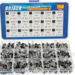 BOJACK 15 Values 750 Pcs A1015 C945 C1815 S8050 S8550 S9012 S9013 S9014 S9015 S9018 2N2222 2N3904 2N3906 2N5401 2N5551 PNP NPN Power General Purpose Transistors Assortment Kit
