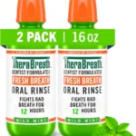 TheraBreath Fresh Breath Mouthwash, Mild Mint Flavor, Alcohol-Free, 16 Fl Oz (2-Pack)