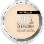 Maybelline Super Stay Up to 24HR Hybrid Powder-Foundation, Medium-to-Full Coverage Makeup, Matte Finish, 110, 1 Count