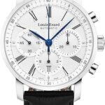 Men's 'Excellence' Chronograph Silver Dial Black Leather Strap Automatic Watch 71231AA31.BDC51