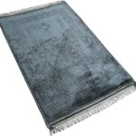 Fabienne Embossed Prayer Mat Anti-Slip Velvet Top Prayer Rug for Men Women Eid Gift Ramadan 80 x 120 cm (Ash Grey)