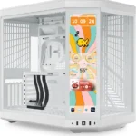 HYTE Y70 Touch Infinite Dual Chamber ATX Mid Tower Modern Aesthetic Case with Integrated 2.5K LCD Touchscreen - Snow White