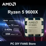 AMD Ryzen 5 9600X Processor 5.4GHz 6-Core 12-Thread 38MB Game Cache 4NM TDP 65W Socket AM5 Gaming CPU Zen 5 Integrated Graphics