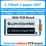 2.13Inch E-Ink Display HAT, 250X122Pixel E-Paper Screen LCD for Raspberry Pi 4B/3B+/3B/2B/Zero All series for V3 or V4 versions