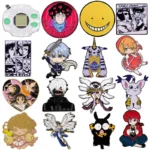 الكلاسيكية أنيمي خنزير المينا دبوس اليابانية الملاك شارات على ظهره دبابيس للنساء التلبيب دبوس تأثيري اكسسوارات لعبة الهدايا