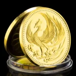 Phoenix Souvenir Coin Gold Plated Commemorative Coin Mythological Creatures The Secular Bird Pattern Collectible Coin