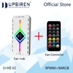 UPSIREN-مروحة حافظة كمبيوتر ، قاع متزامن ، تصميم مغناطيسي ، جهاز تحكم عن بعد ، ARGB ، 4PIN ، PWM ، 5V ، 3Pin ،