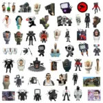 50 pz Skibidi toilette divertente gioco adesivi semplici decalcomanie decorazione fai da te telefono Notebook valigia Laptop Cartoon Sticker regalo