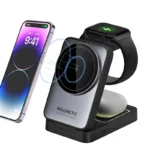 Foldable 3 In 1 Magnetic Wireless Charger Stand For iPhone 16 15 14 13 12，for Apple Watch & Airpods Pro Fast Charging Station