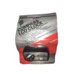 IMA Compass LCD Clock w/ Adhesive Bottom Dashboard Compass Clock New Old Stock