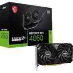 MSI Gaming GeForce RTX 4060 8GB GDRR6 Extreme Clock: 2505 MHz 128-Bit HDMI/DP Nvlink TORX Fan 4.0 Ada Lovelace Architecture Graphics Card (RTX 4060 Ventus 2X Black 8G OC)