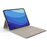 Logitech Combo Touch iPad Pro 12.9-inch (5th, 6th gen - 2021, 2022) Keyboard Case - Detachable Backlit Keyboard with Kickstand, Click-Anywhere Trackpad, Smart Connector - Sand; USA Layout