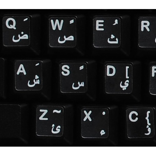 Arabic Stickers for Keyboard with White Letters Transparent for Computer LAPTOPS Desktop