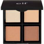 e.l.f. Contour Palette, 4 Shades, Customizable, Easy to Apply, Sculpts, Shades, Brightens, Light/Medium, Infused with Vitamin E, All-Day Wear, 0.56 Oz