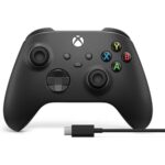 Xbox Core Wireless Gaming Controller + USB-C® Cable – Carbon Black Series X|S, One, Windows PC, Android, and iOS