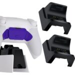 Black RiseDock Kit Extension Stand for PS5 Controller Charging Dock eXtremeRate Rise & RISE4 Remap Kit, Redesigned Charging Station Extenders for PS5 Controller HEXGAMING Rival, Rival Pro & Ultimate