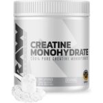 RAW Nutrition Creatine Monohydrate Powder, Unflavored (30 Servings) - Micronized Creatine Monohydrate Supplement for Workout Performance, Build Muscle & Strength - Creatine Powder for Men & Women