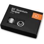 EKWB EK-Quantum Torque STC-10/13 Compression Fitting for Soft Tubing, 10/13mm (3/8" ID, 1/2" OD), Satin Titanium, 6-Pack