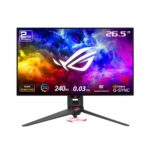 ASUS 27" 240 Hz OLED WQHD gaming monitor 0.03ms (Gray to Gray) FreeSync Premium & G-Sync Compatible 2560 x 1440 (2K) Anti-glare micro-texture coating, 99% DCI-P3,True 10-bit, Flat Panel PG27AQDM