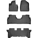 سمارتلاينر طقم دواسات ارضية بمقاس مخصص مكون من 3 صفوف بلون اسود متوافق مع موديلات كيا سورينتو 7 راكب موديل 2016-2020 فقط