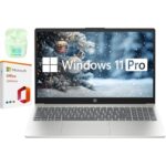 HP 15.6" FHD Business & Student Laptop Computer, 64GB RAM 2TB SSD, 10-Core Intel Core i5, Windows 11 Pro Laptop with Microsoft Office Lifetime Suite, PLUSERA Earphones, Silver