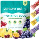 Venture Pal Sugar Free Electrolyte Powder Packets - Liquid Daily IV Drink Mix for Rapid Hydration & Party Recovery | 5 Vitamins & 7 Electrolytes| Keto Friendly | Non-GMO | Certified Vegan | 16 Sticks