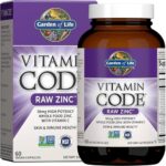 Garden of Life Zinc Supplements 30mg High Potency Raw Zinc and Vitamin C Multimineral Supplement, Vitamin Code Vitamins Trace Minerals & Probiotics for Skin Health & Immune Support, 60 Vegan Capsules