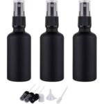 2oz Small Glass Essential Oils Spray Bottles, Fine Mist Frosted Black Spray Bottles (Set Of 3)