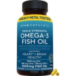 Viva Naturals Triple Strength Omega 3 Fish Oil Supplement - 2500 mg Fish Oil with Re-Esterified Omega 3 Fatty Acids Including EPA, DHA DPA - 60 Pescatarian-Friendly Softgels