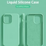 حافظة هاتف أساسية خضراء ، 1 قطعة من السيليكون السائل الفاخر مقاوم للصدمات متوافقة مع هواتف أبل iPhone 14, 13, 12, 11, 15 برو ماكس ، متوافقة مع iPhone 12, 13 ميني, 14, 15 بلس ،موضة حماية مبطنة لحافظات الهاتف