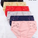 6 قطع حجم زائد للنساء من الملابس الداخلية ثلاثية الأضلاع بطبعة قلوب