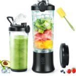 خلاط عصير محمول 600مل قطعة واحدة, مع محرك قوي 150 وات، خلاط عصير فاكهة وتكسير الثلج
